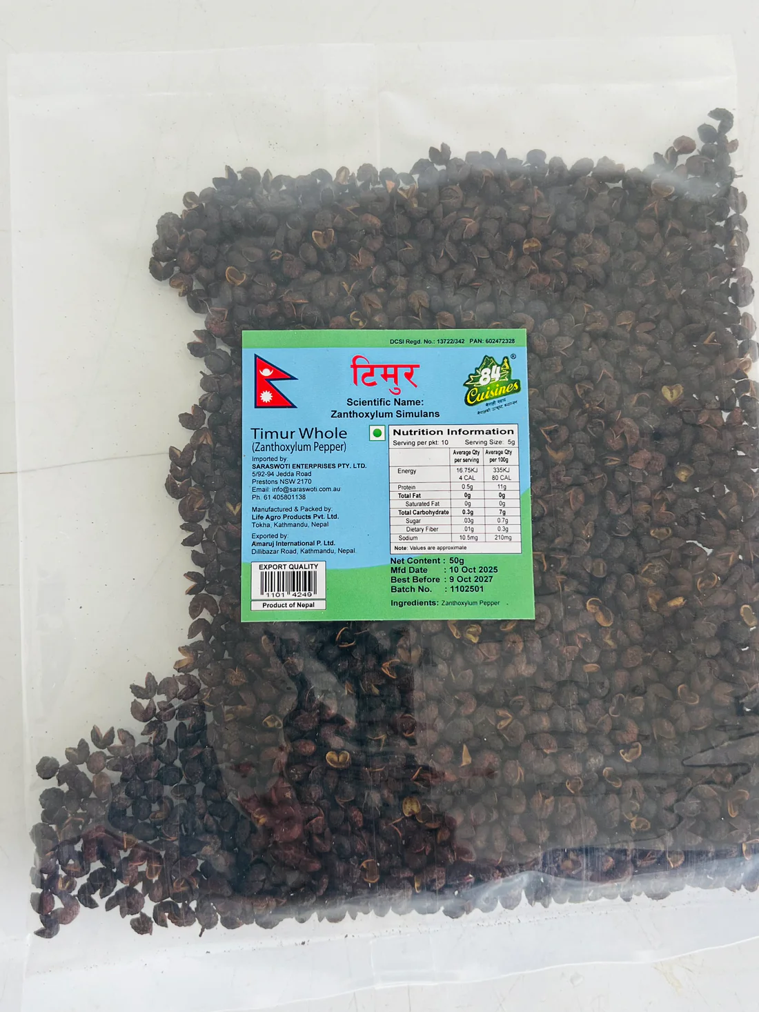 84Cuisines Timur Whole 50g